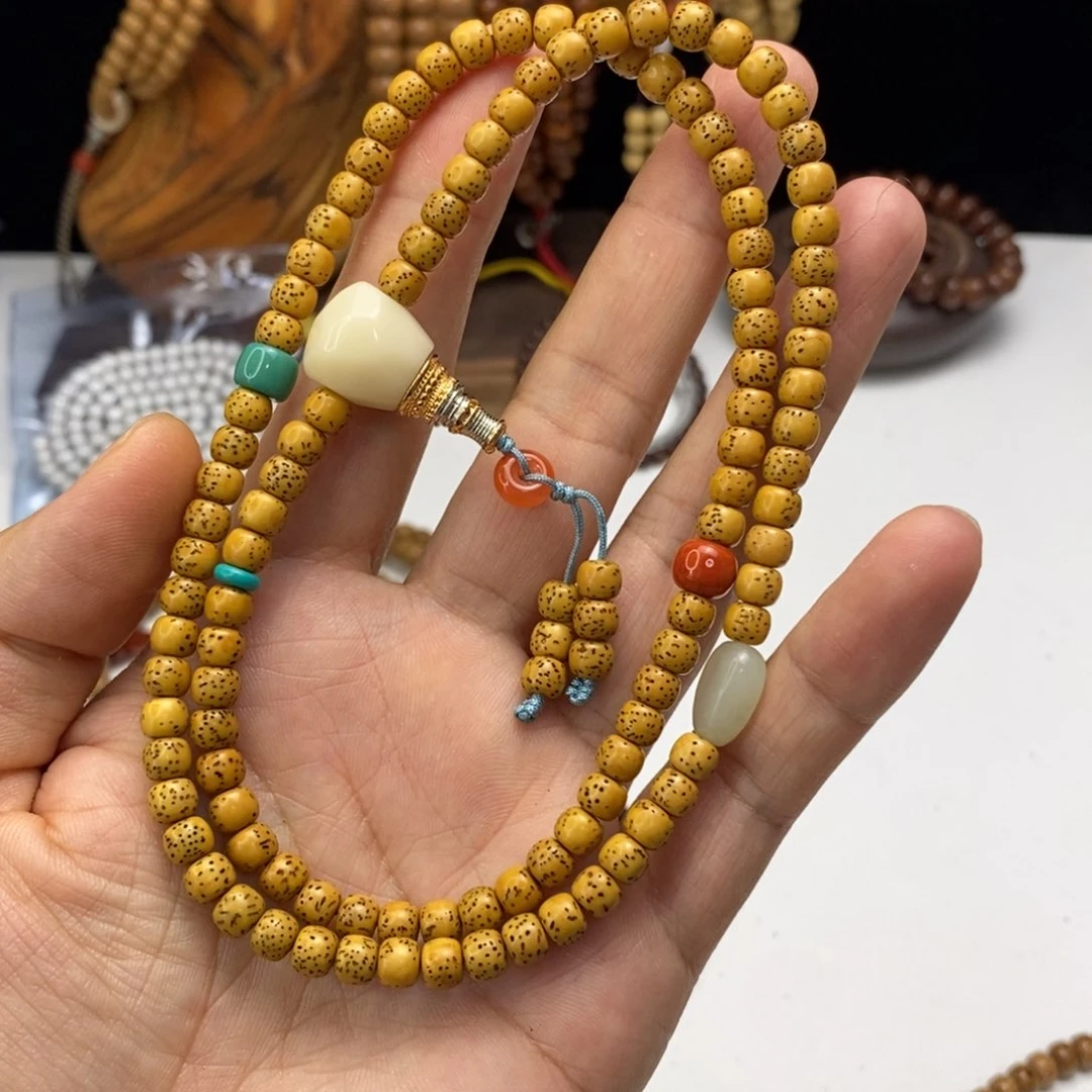 汤***粒星月菩提吊坠菩提手串