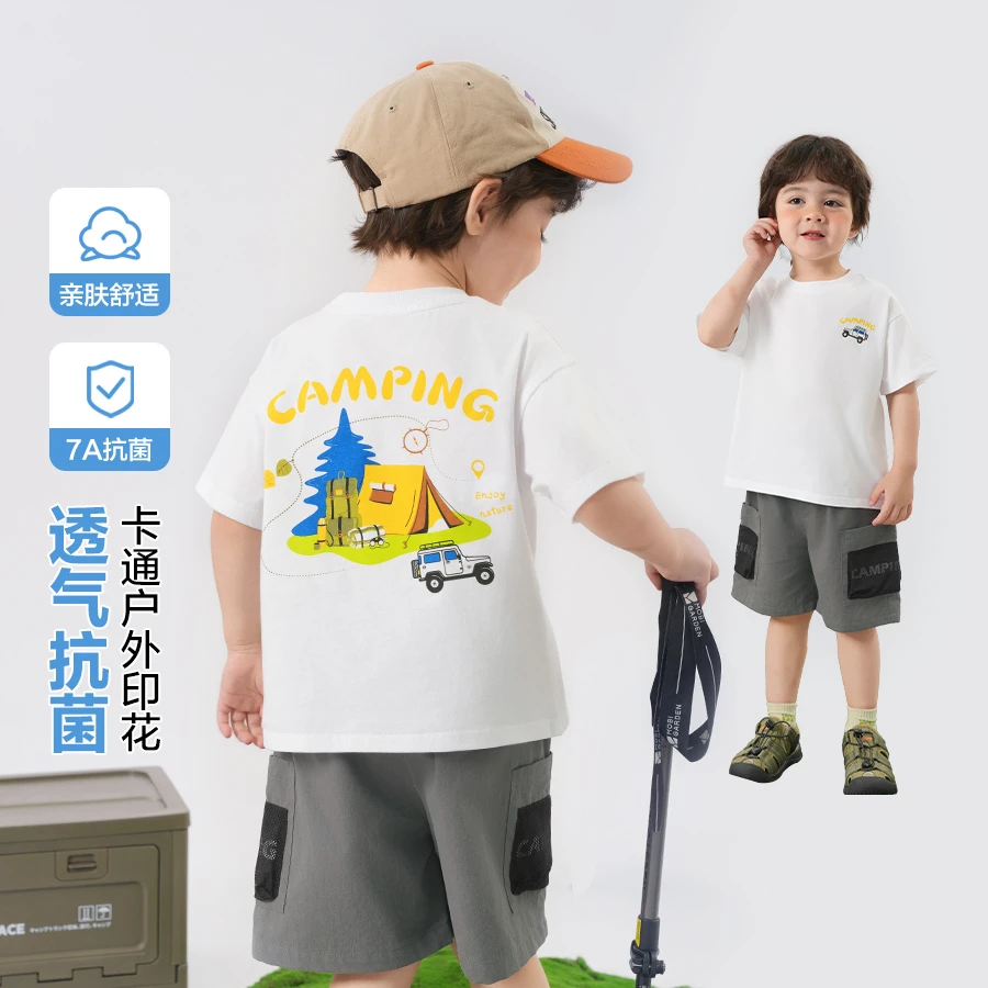 右欧童装男童夏装洋气短袖t恤儿童宝宝小童夏季衣服上衣潮U15528