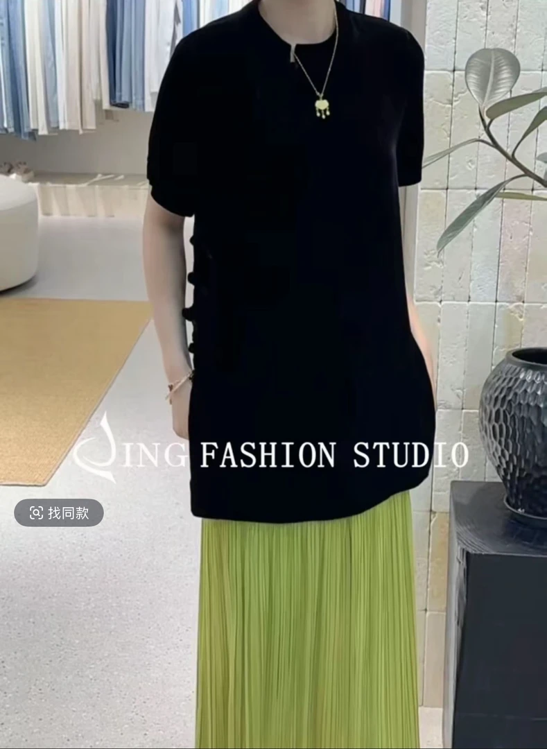 JING2025夏季新款3926百褶半身裙女士休闲气质百搭高腰裙