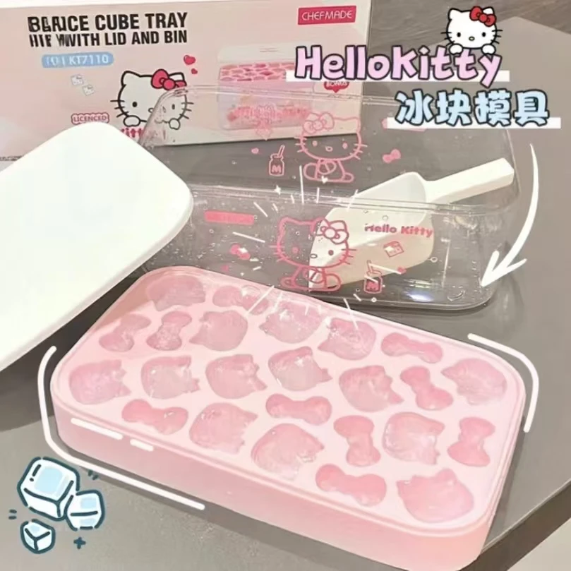 hellokitty冰格模具果冻模婴儿可用可爱冰块卡通盒子食品级硅胶