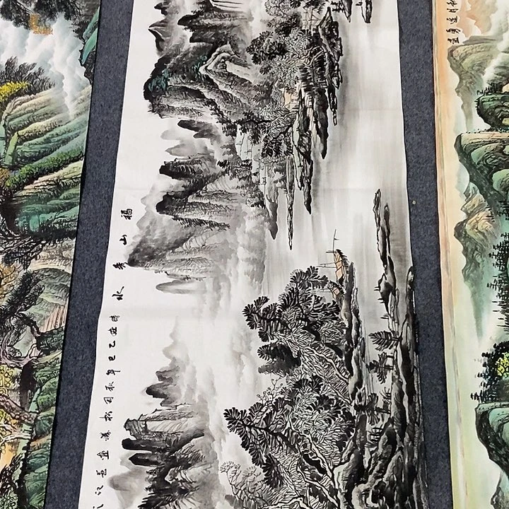 国画小六尺迎客松一副