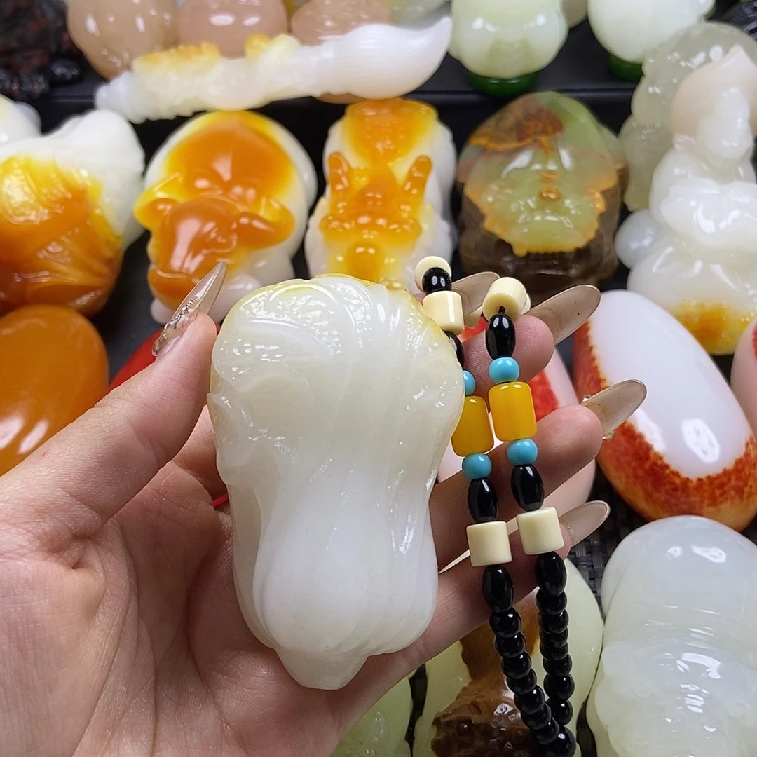 无花朵原石雕刻把件