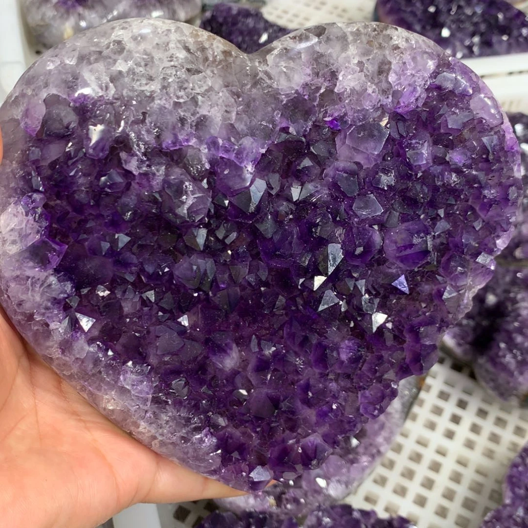 未镶嵌摆件紫晶紫水晶爱心