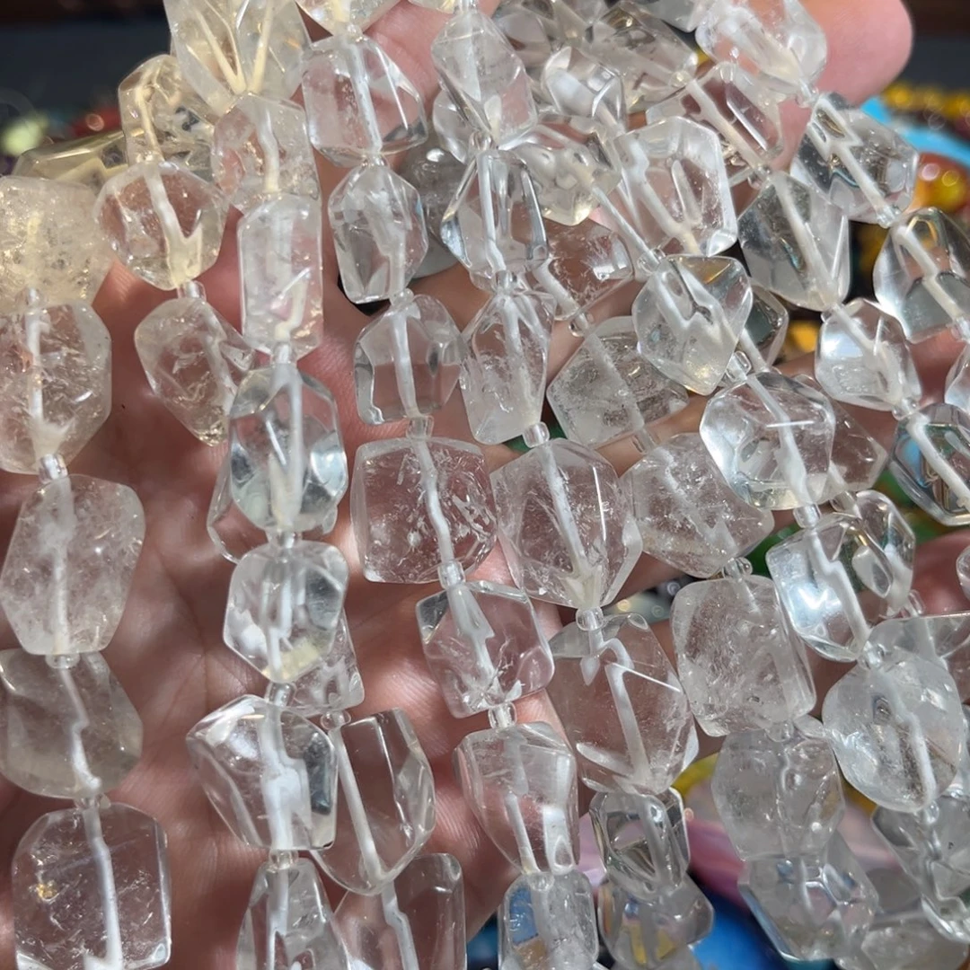 未镶嵌玛瑙/玉髓珠宝半成品白水晶万切一条