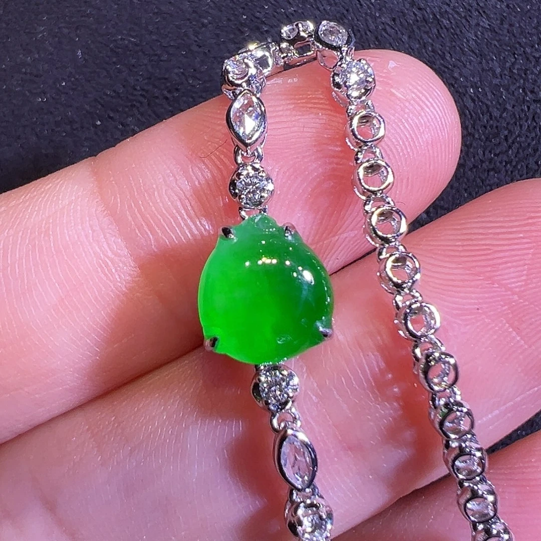 翡翠18K金镶嵌手链