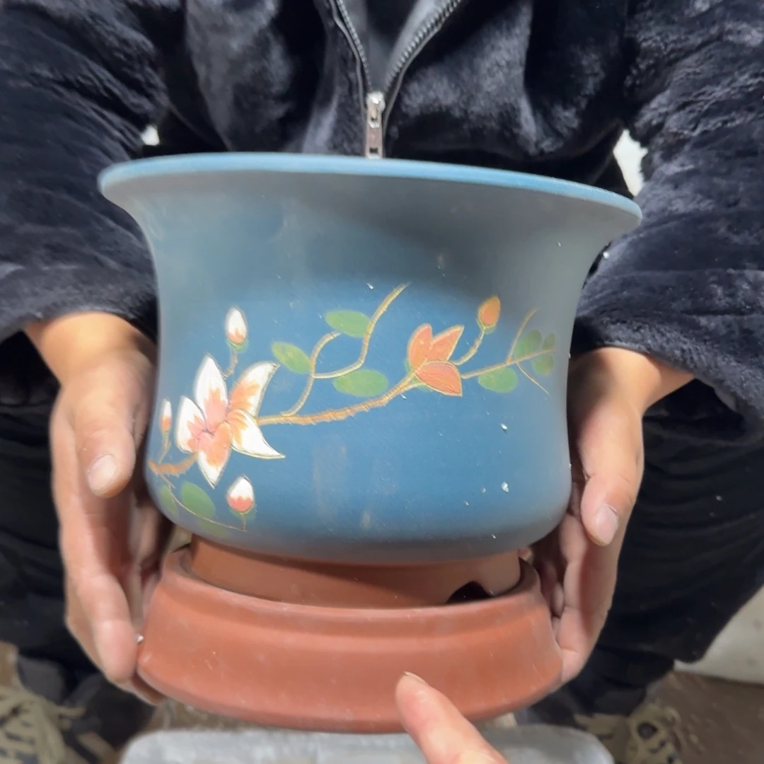紫砂花盆口径19高度19
