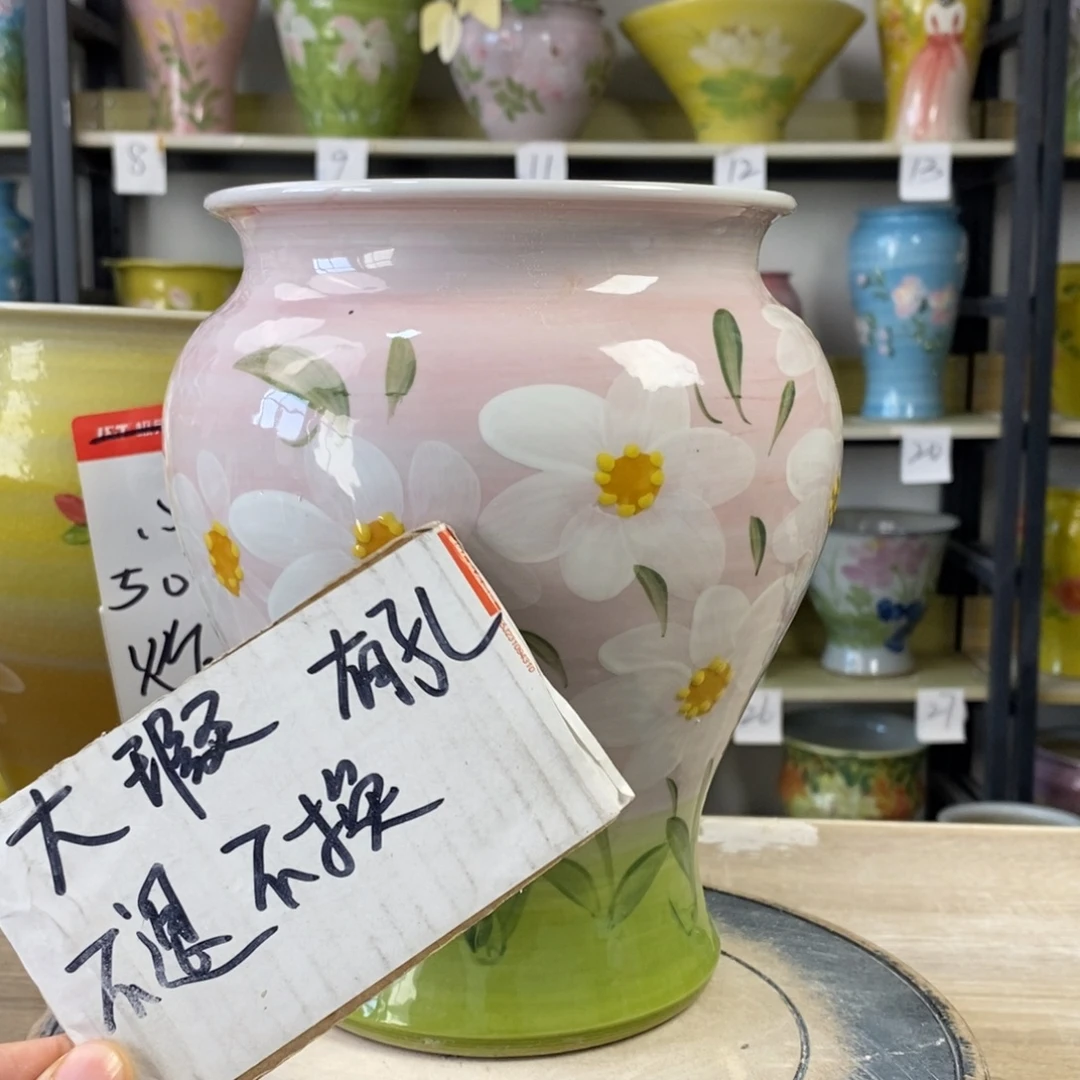 景德镇手工手绘陶瓷花盆