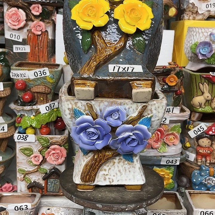 粗陶材质多肉花盆