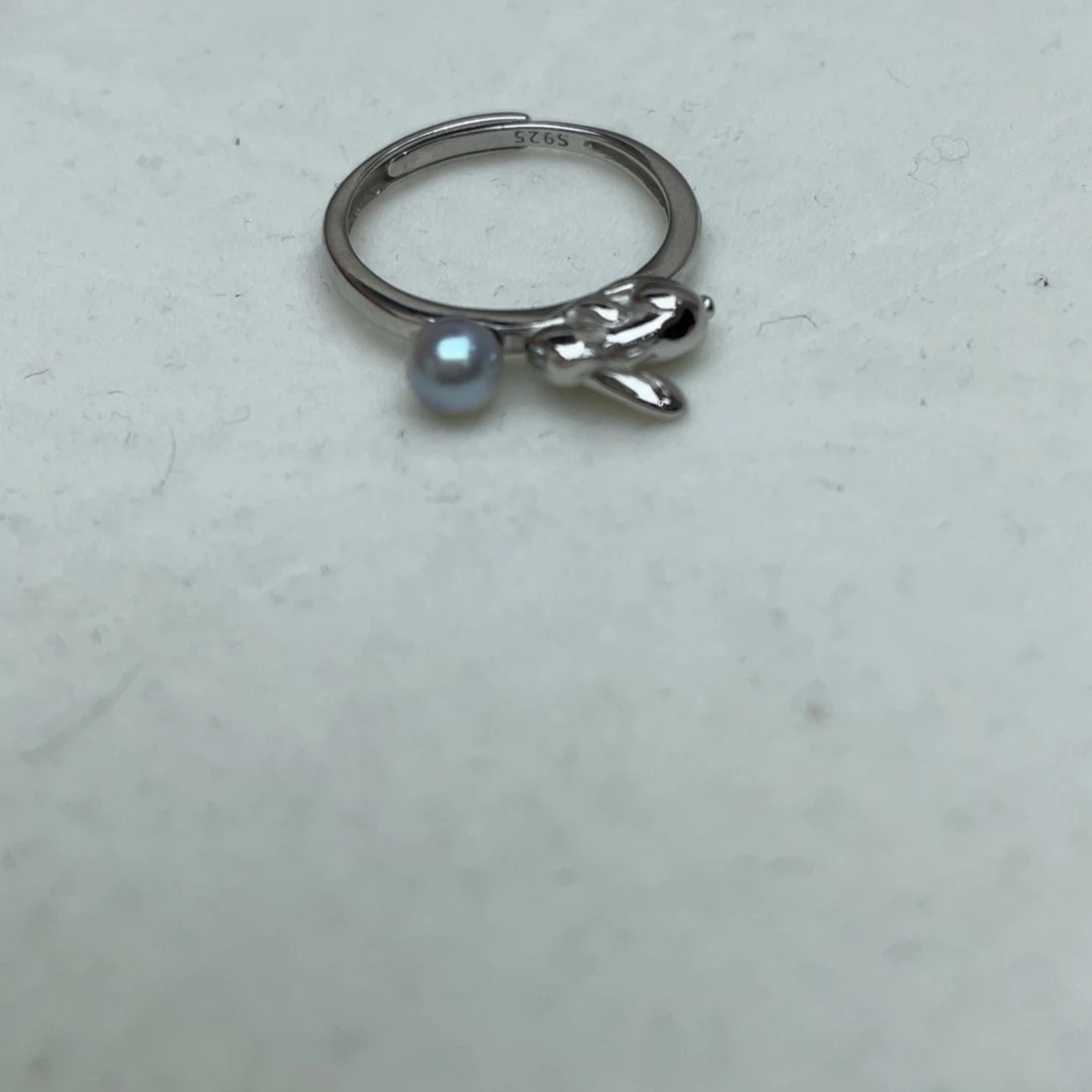 戒指银S925镶嵌海水珍珠
