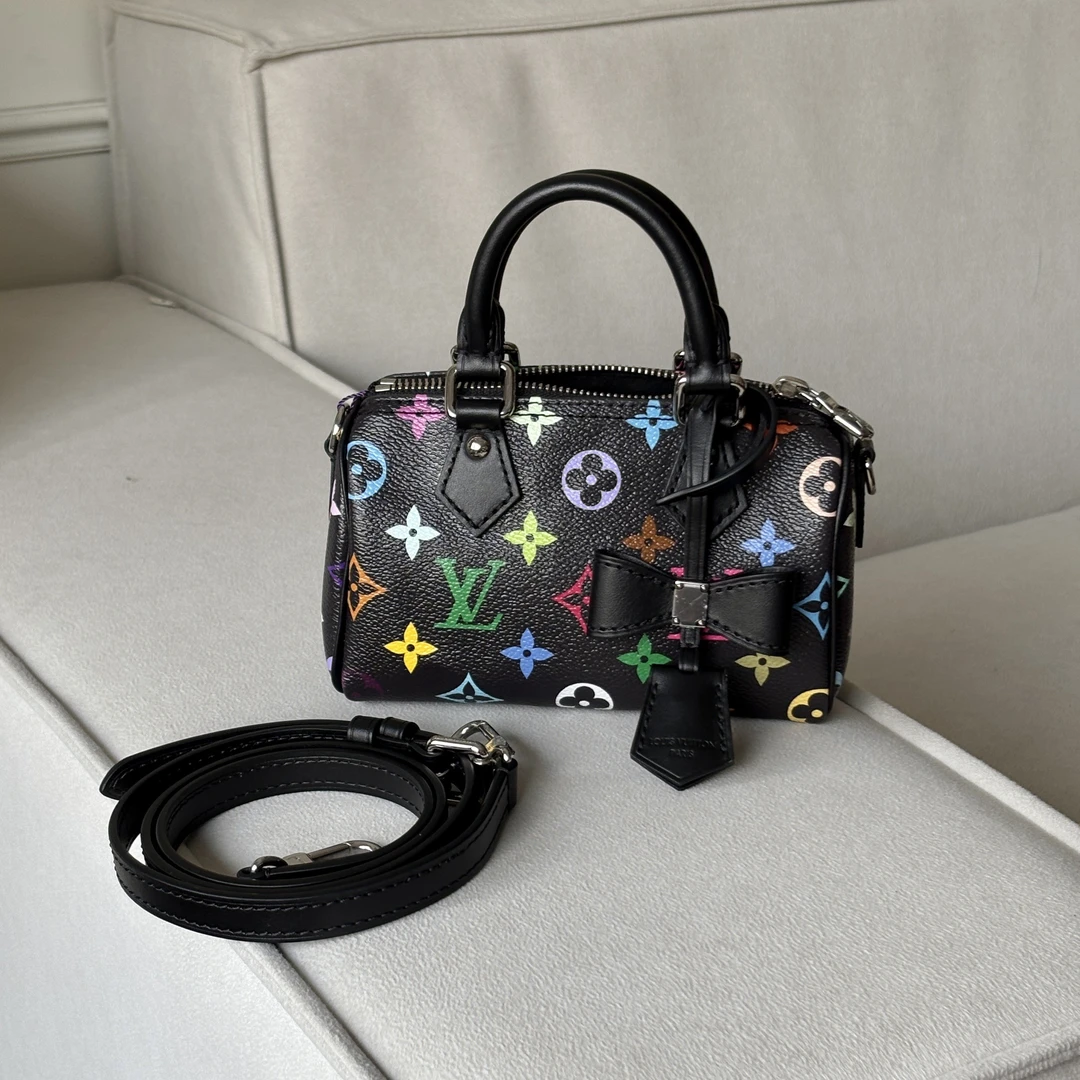 99新 LouisVuitton/路易威登 村上隆联名Speedy nano斜挎包 49546
