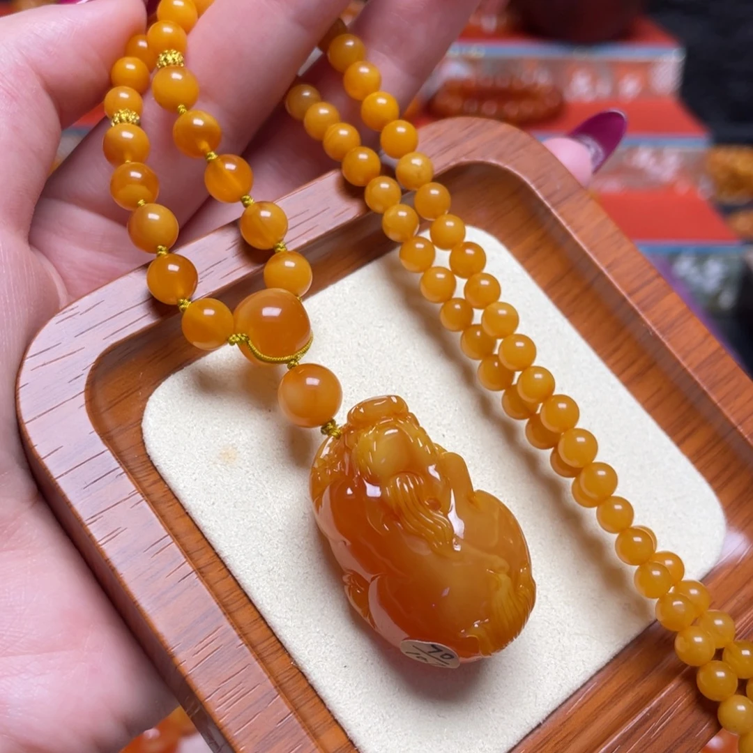 蜜蜡颈饰未镶嵌项链