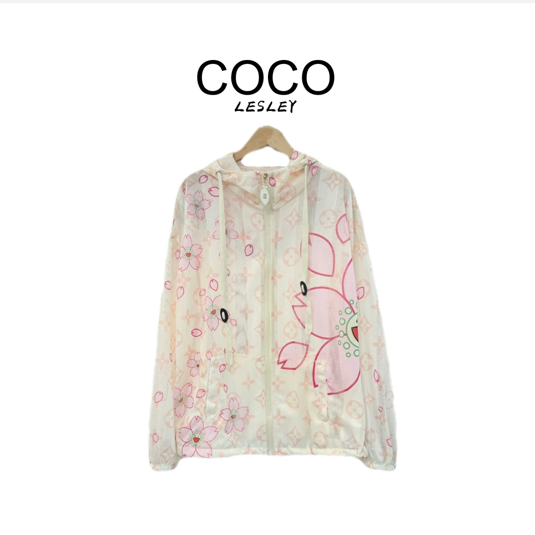 落樱缤纷~特殊冰感网眼透气面料~ 连帽防晒衣