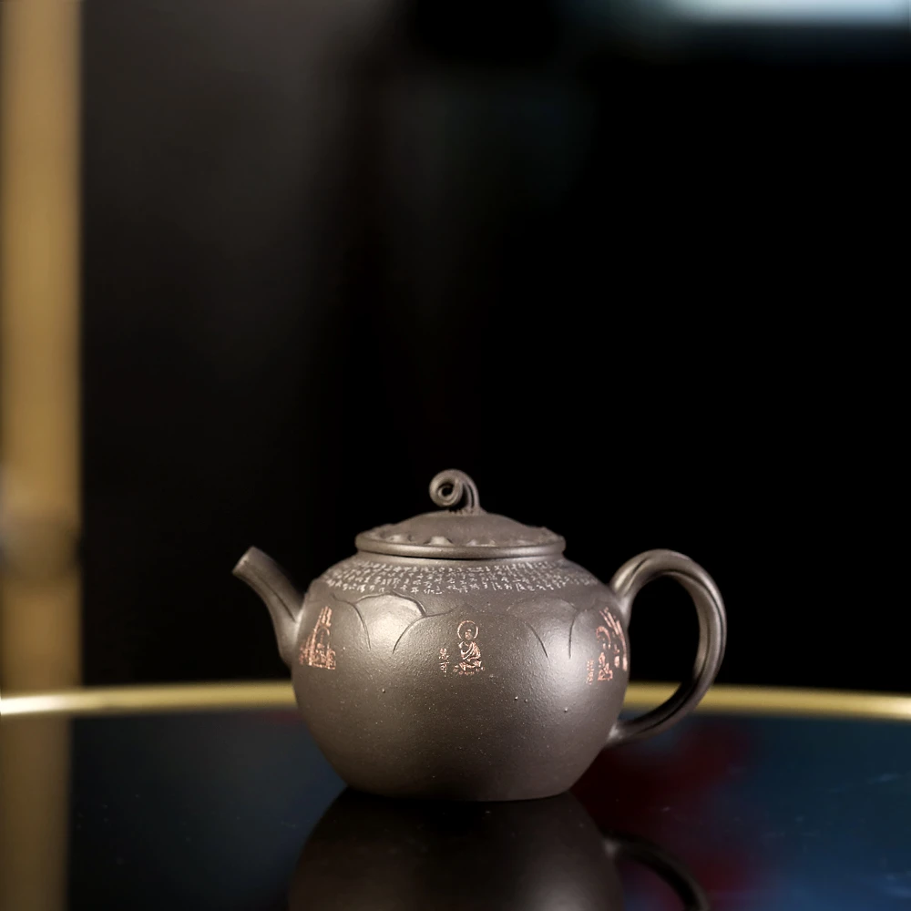 【央广非遗】乘风阁原创.天青泥【莲韵禅心】款二紫砂茶壶