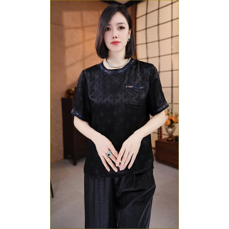 FANHUAMU·桑蚕丝花箩凉感重磅上衣T1931