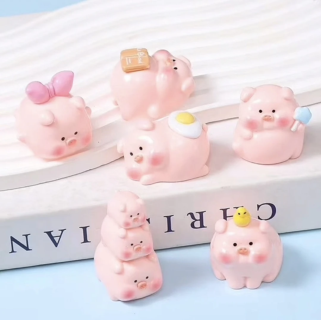 [直播拆]新款可爱小猪卡通配饰创意树脂配件diy饰品小摆件