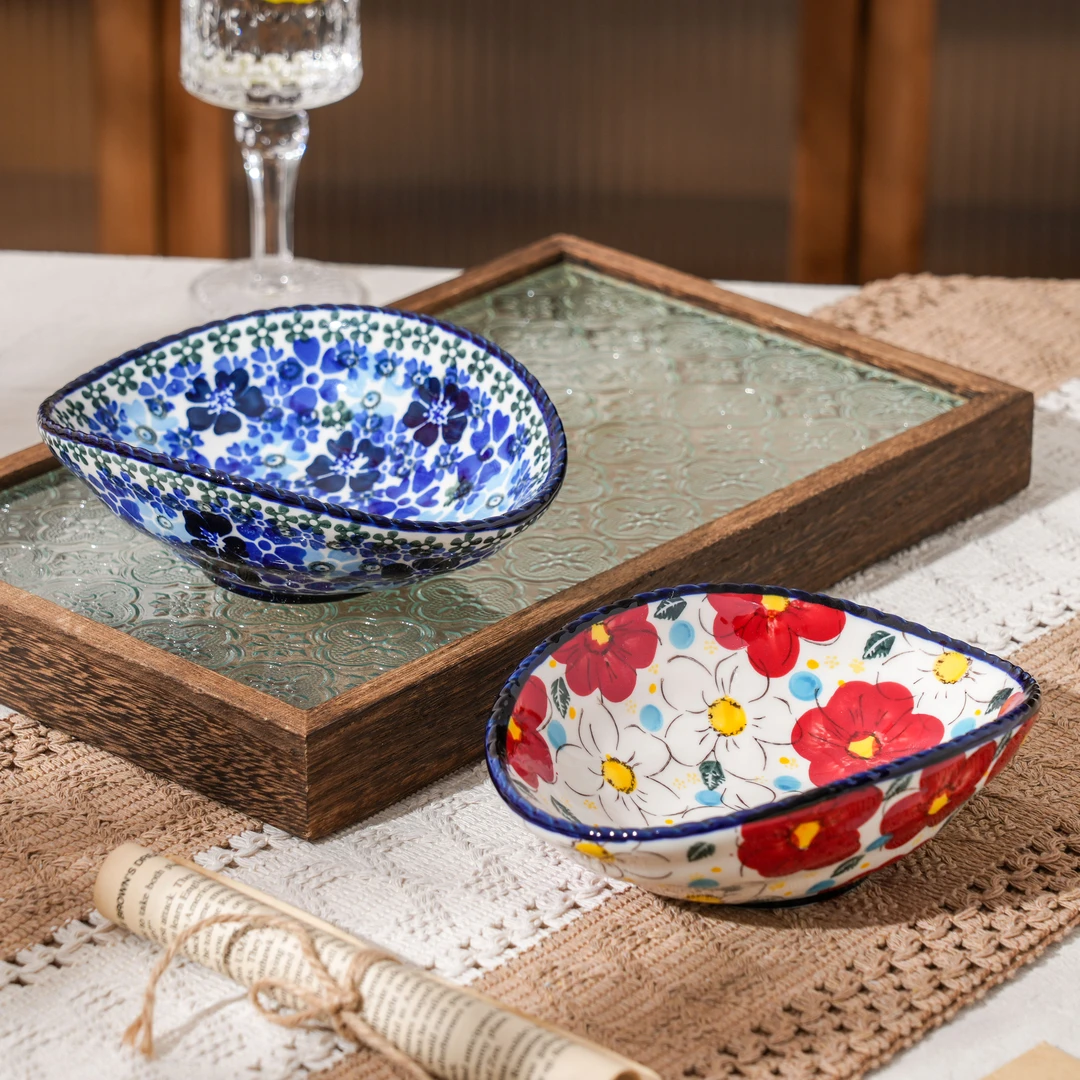 【美森专属】手绘半夏嫣红/雾里-元宝小碗两个装