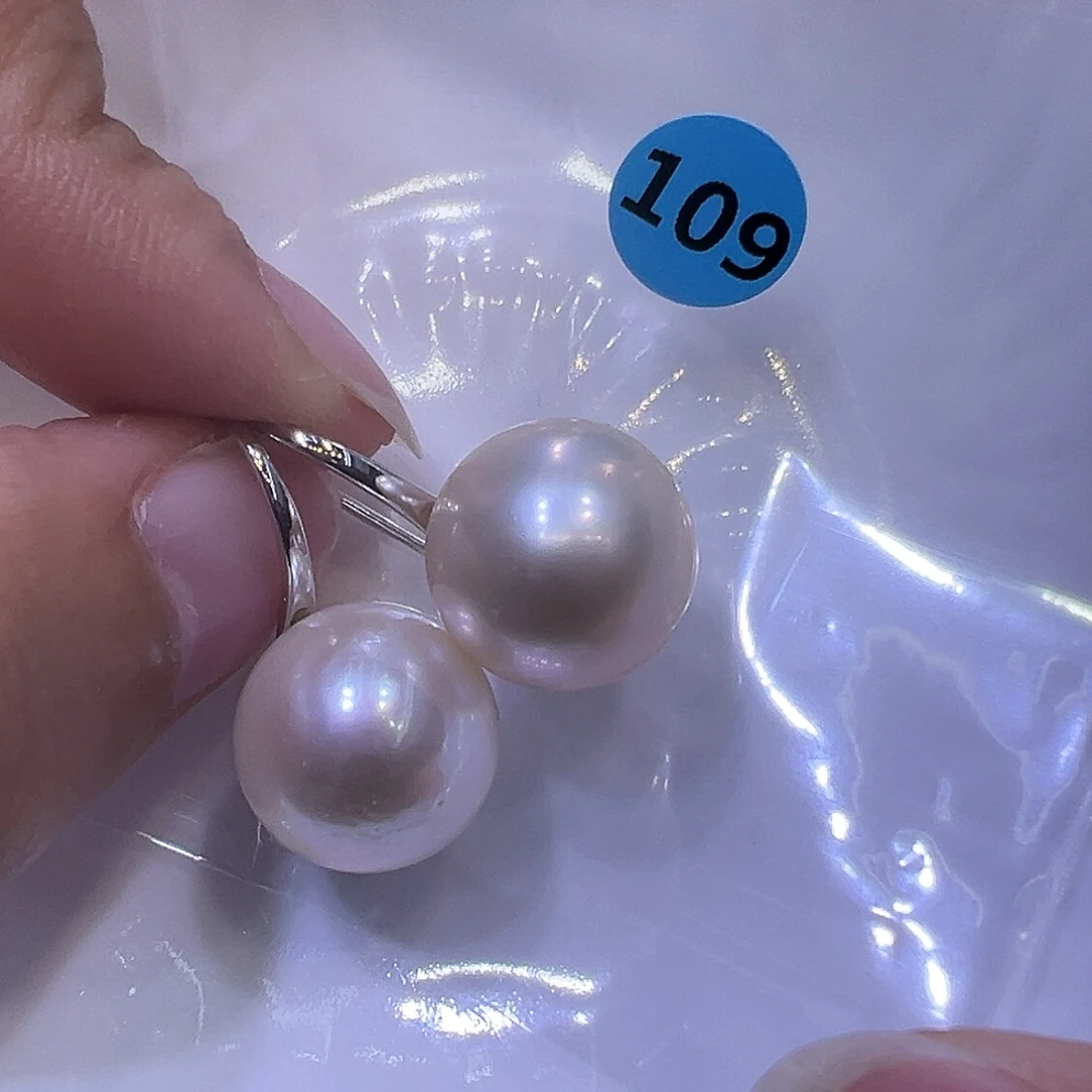 淡水珍珠耳饰银S925镶嵌