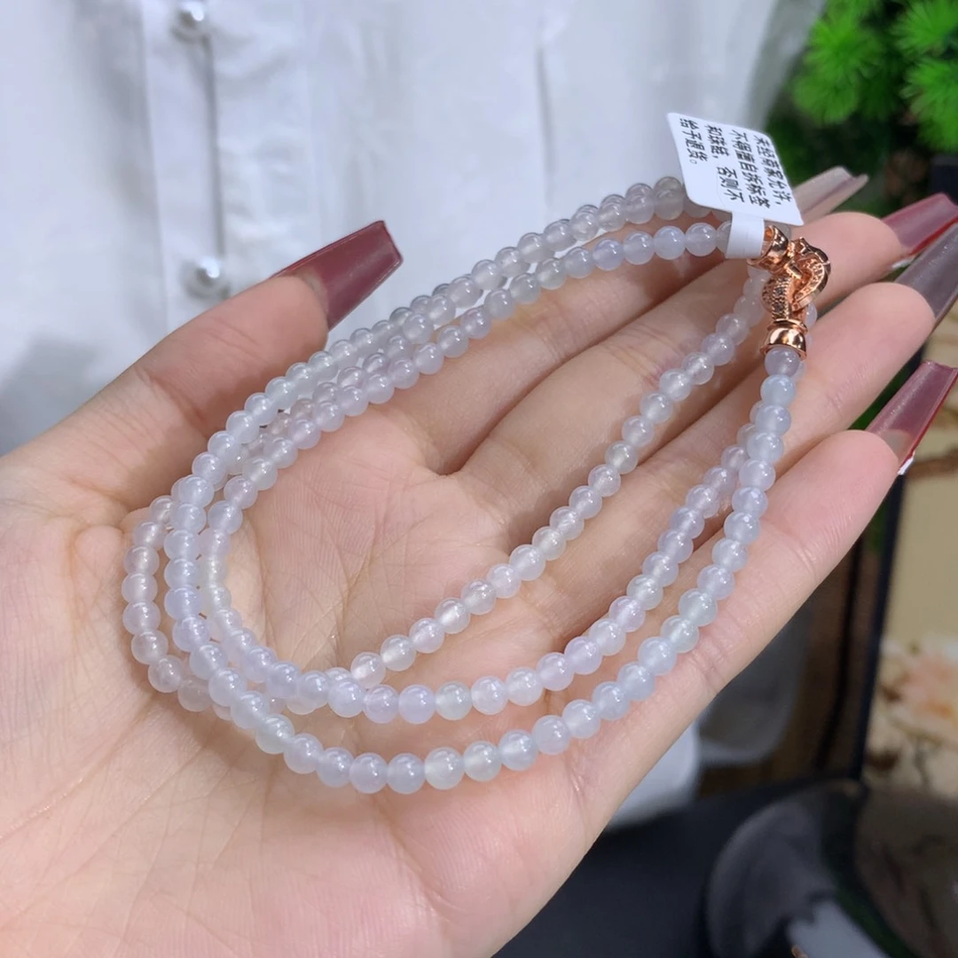 翡翠手链未镶嵌卡3.9冰胶白月光
