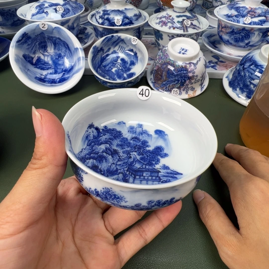 景德镇纯手工纯手绘茶具木木40
