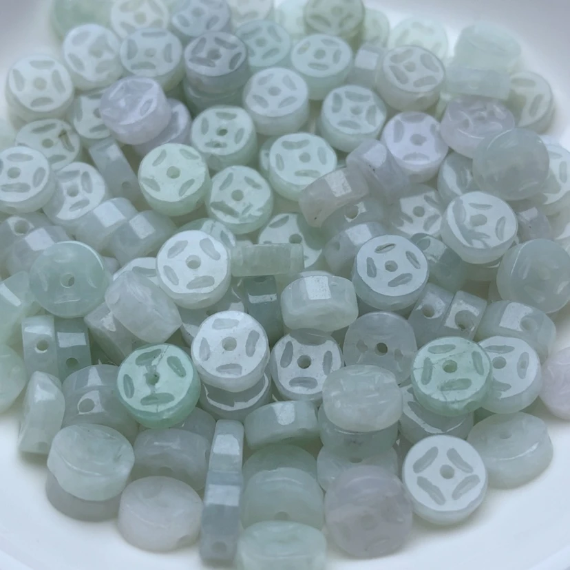 【闪购商品】翡翠手链未镶嵌卡8双面金钱扣50颗
