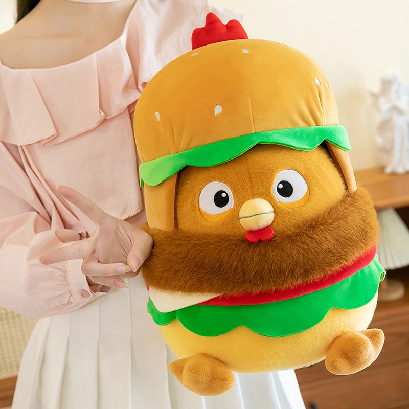 大号汉堡鸡毛绒玩具公仔儿童布娃娃睡觉抱枕女生情人节礼物玩偶