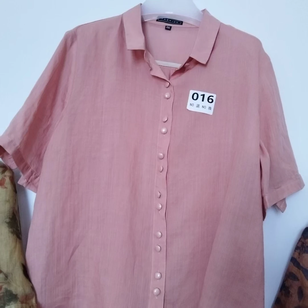 苎麻短袖立领开衫上衣2025款