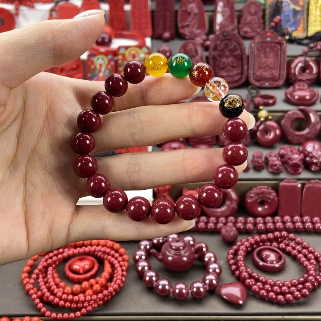 天然辰砂10mm紫晶砂