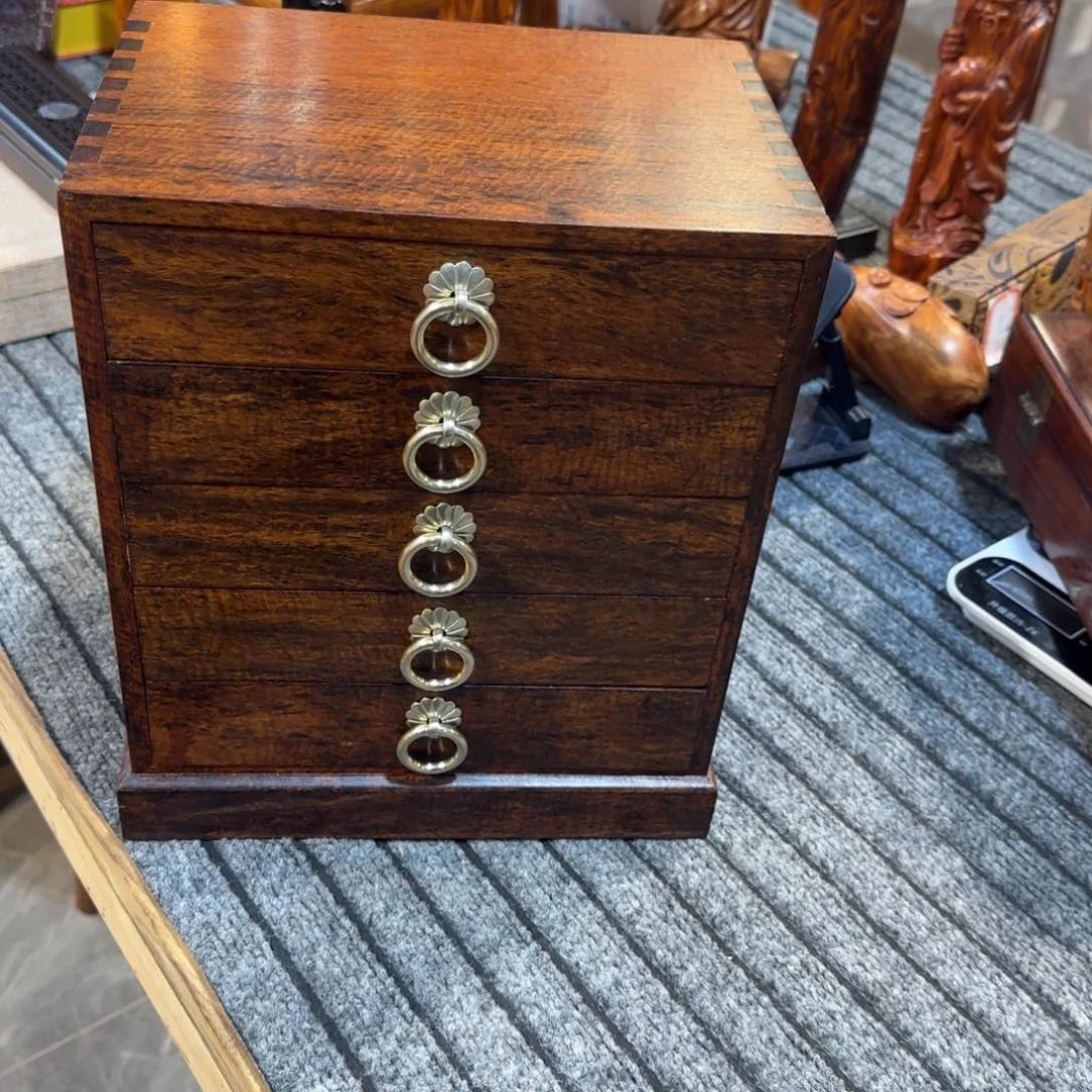 大果紫檀（缅甸花梨）五斗柜精品缅甸黄花梨