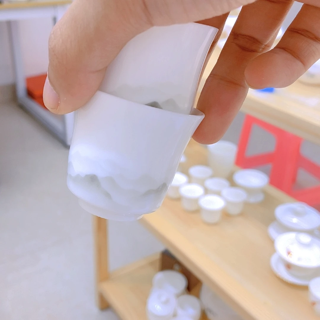 羊脂玉瓷茶具套装