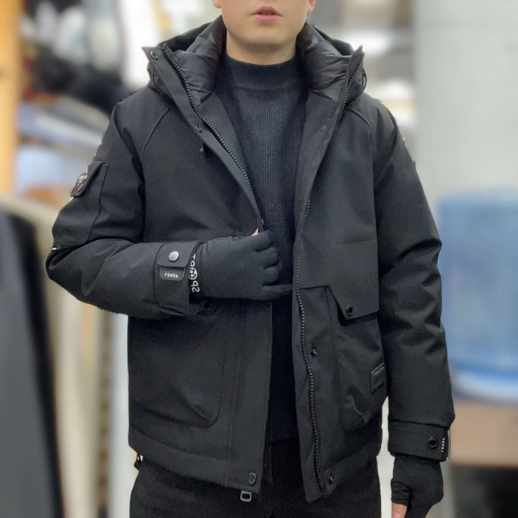 868「连帽羽绒服」冬季连帽冲锋羽绒服简约时尚休闲