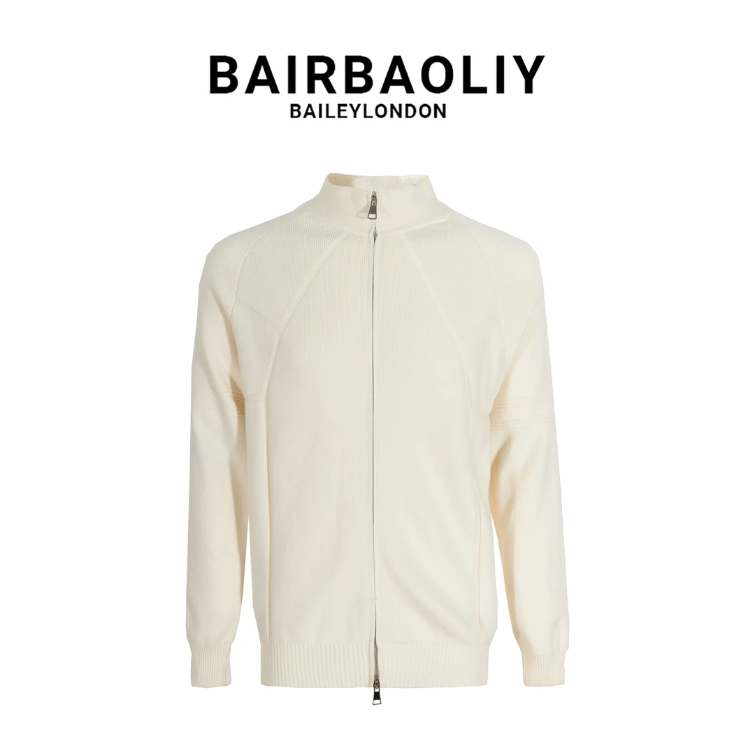 BAIRBAOLIY秋冬软糯亲肤毛衣男新款欧货修身休闲百搭针织开衫外套