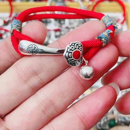 珐琅吊坠足银精工如意