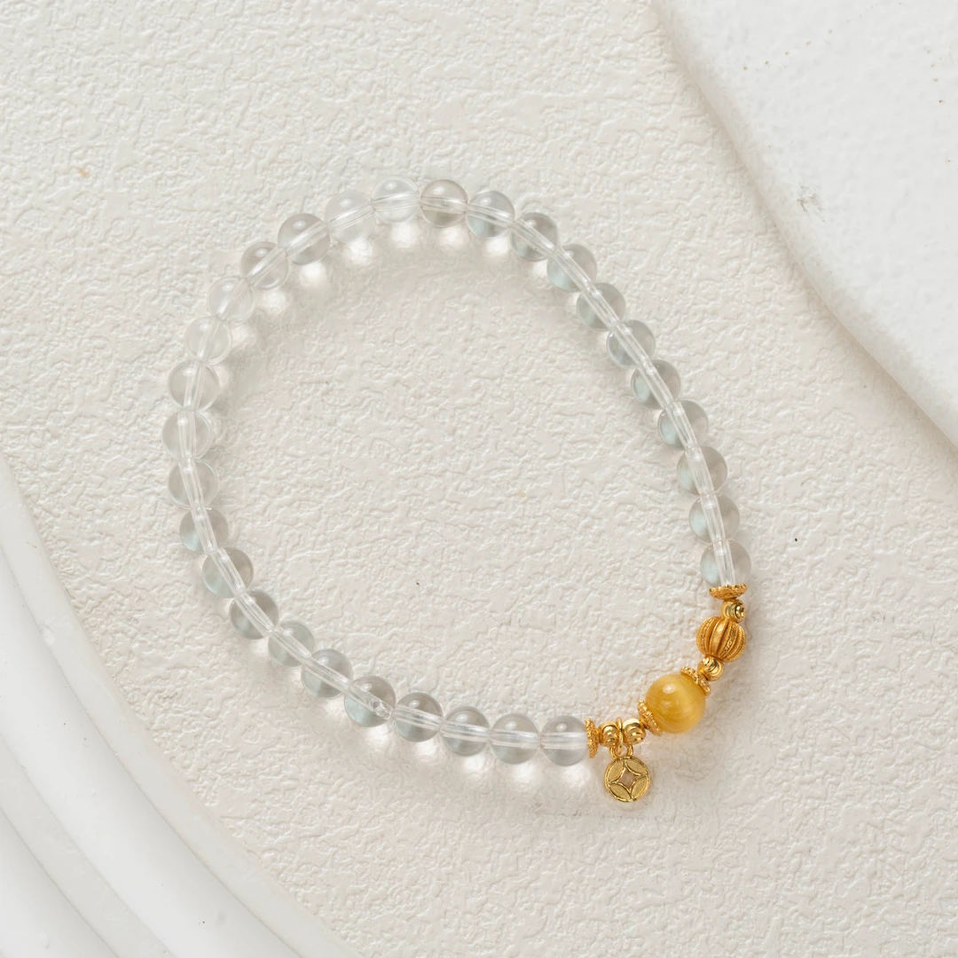 【color point】水晶手串925银清透百搭天然水晶手链（多样性发其一）