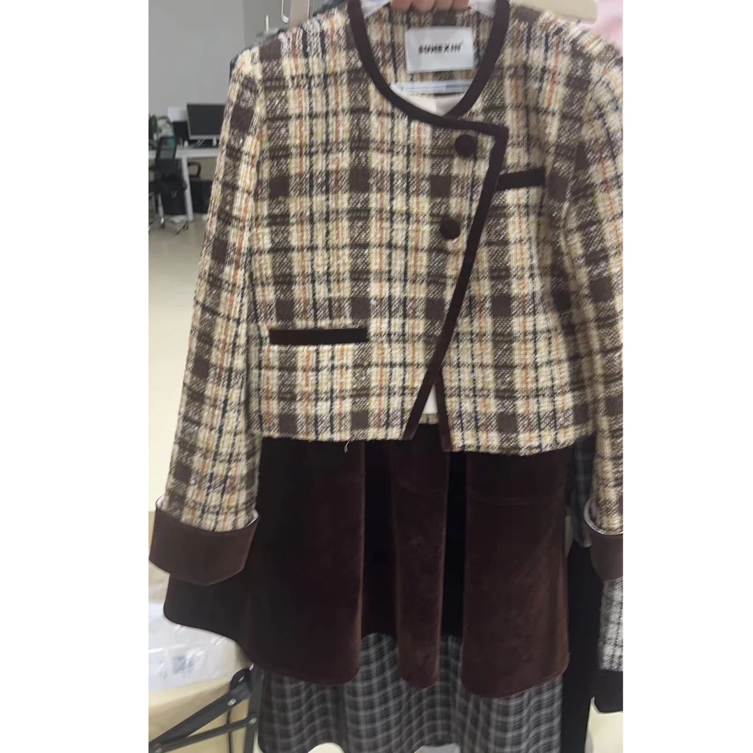 【大漂亮自制】秋冬新款格纹外套Q38WT866