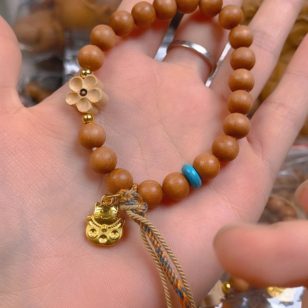 卡纸老山檀香手串招财猫