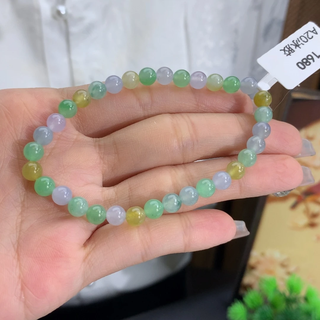 未镶嵌手链翡翠卡5.5冰胶多宝手串