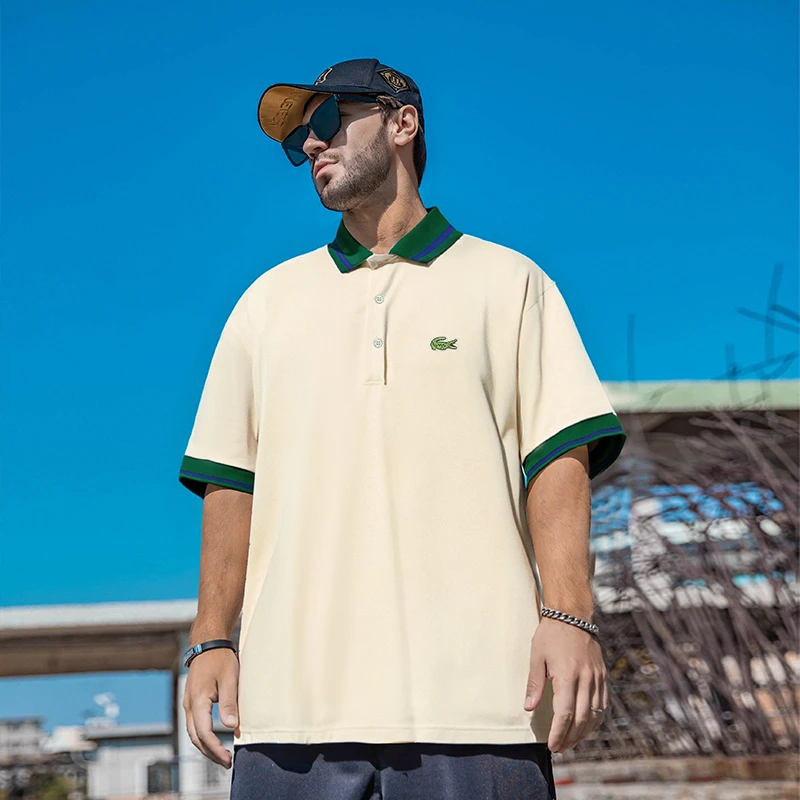 纺布者潮牌大码短袖男款爆款潮胖子潮男男装夏季透气翻领polo衫男