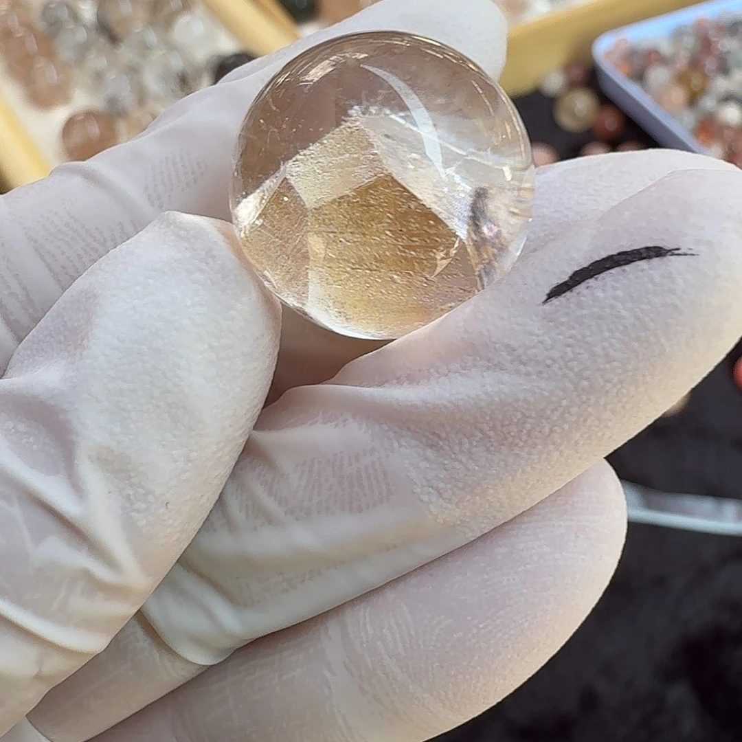 晶中晶19.7mm打孔不退换未镶嵌水晶哆***?