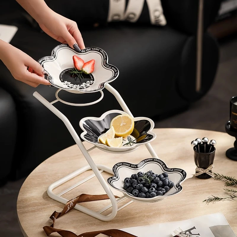 漫时光多层水果盘客厅家用茶几零食摆放盘乔迁之喜新年点心盘摆件