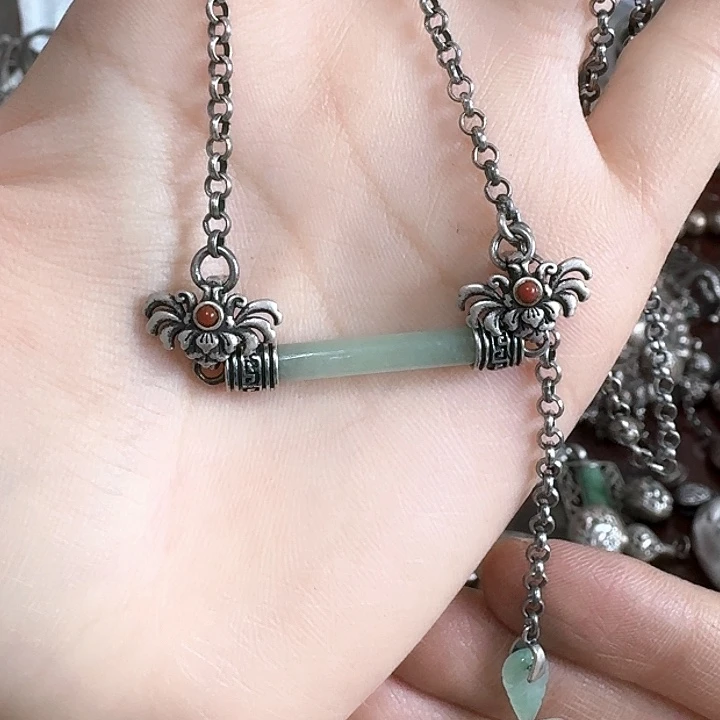 快***鹅无非金属非金属925银项链一套漂亮