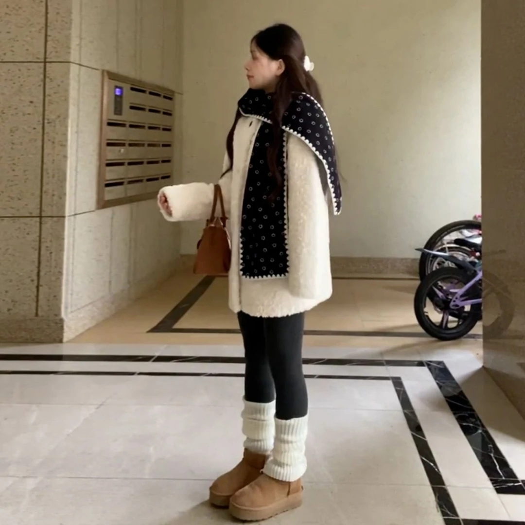 小香风中长款羊羔绒外套女秋冬2025年爆款韩版摇粒绒加厚宽松上衣