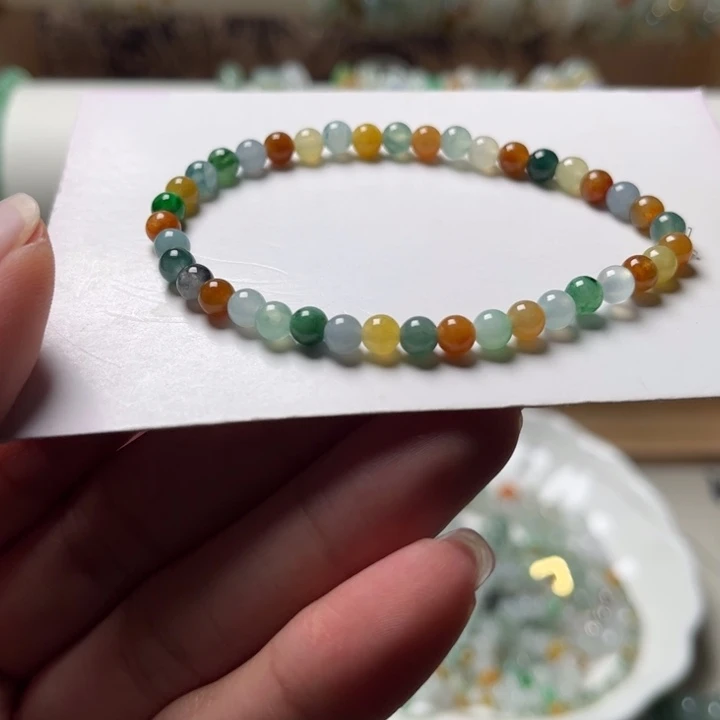 全***丸手串翡翠未镶嵌翡翠