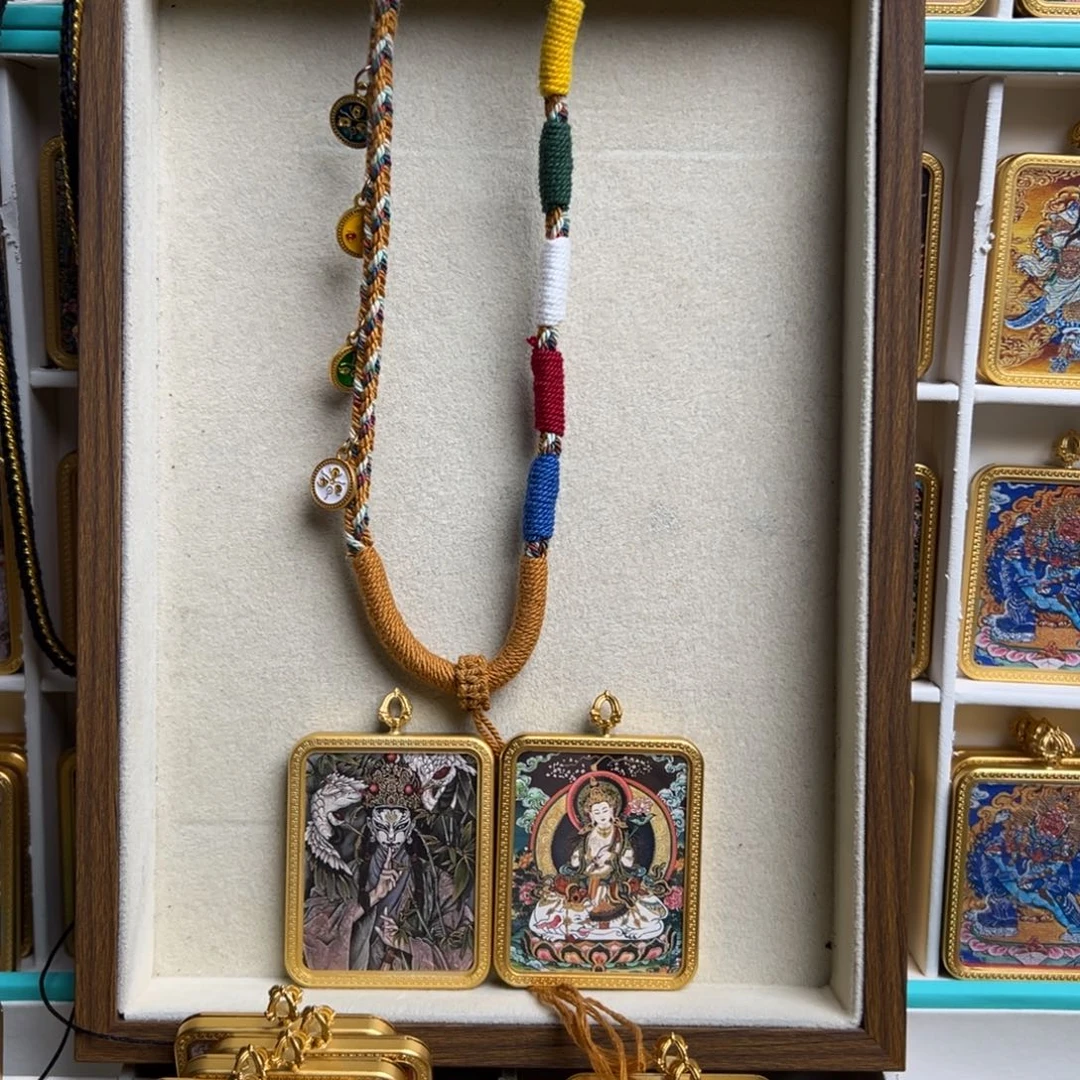 泡***板吊坠双面定制 白鹤 普贤