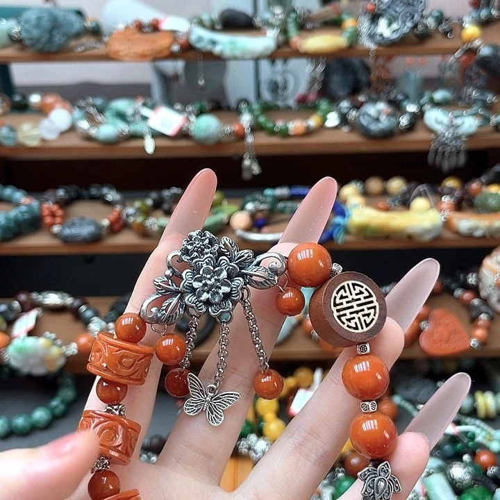 霸***兔翡翠未镶嵌手链饰品