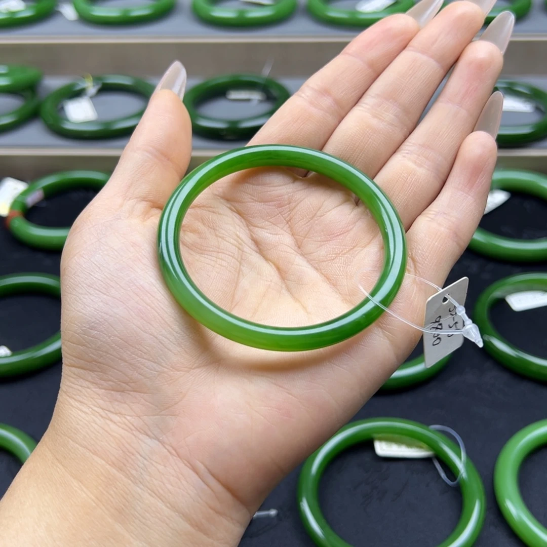 和田玉（碧玉）未镶嵌手镯双色