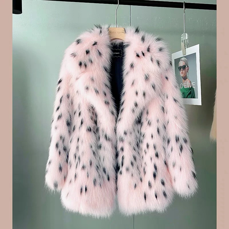 人造皮草 山猫毛工艺长袖女稀有外套