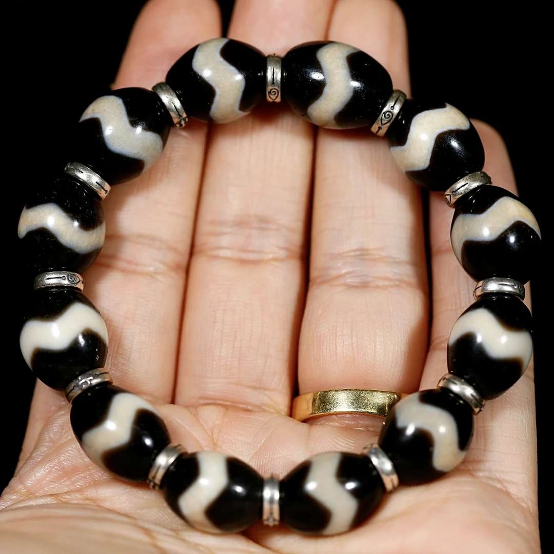 一代老台湾上肯天珠老超顶手工龙蛋天珠手串民族风百搭轻奢时尚