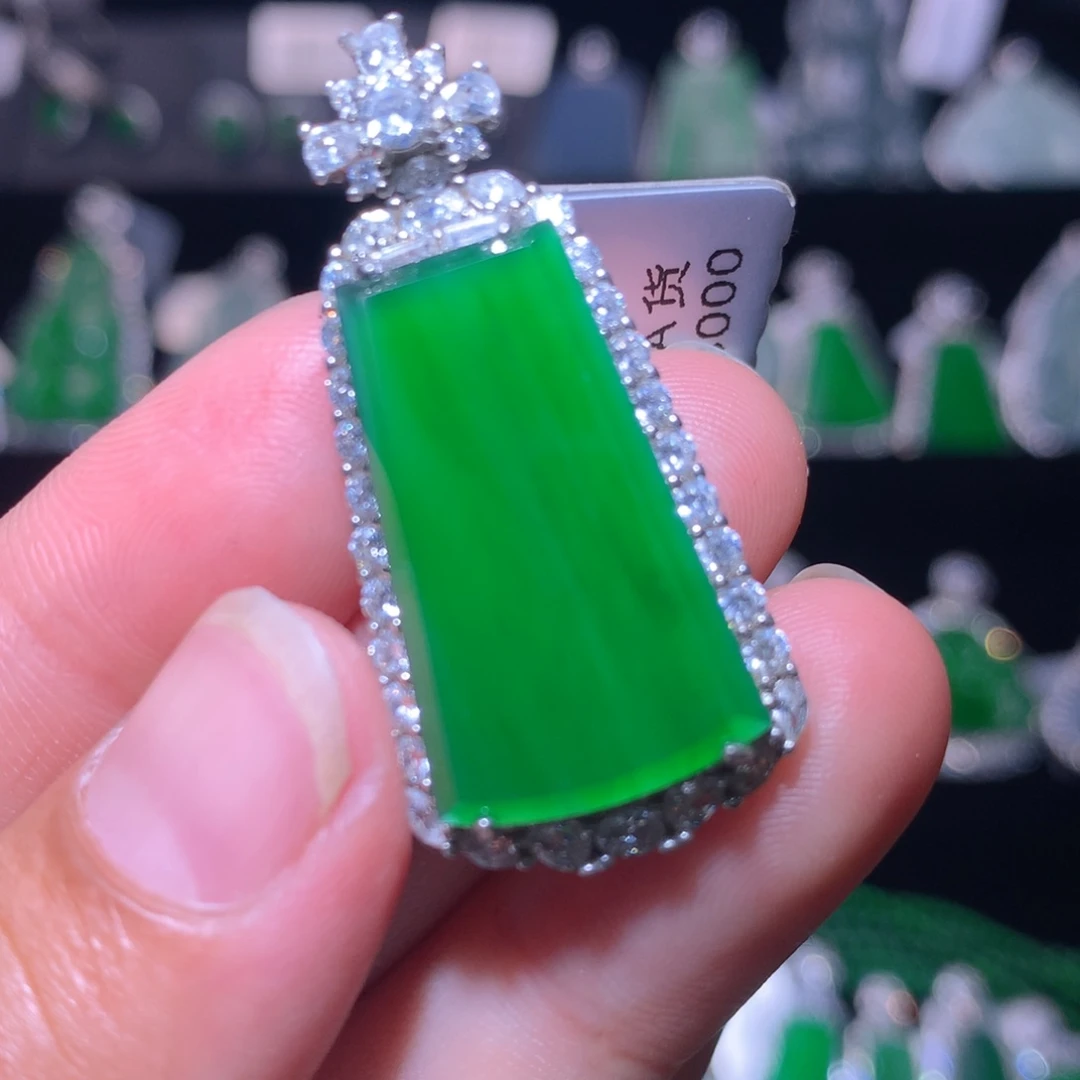 【闪购商品】翡翠银S925镶嵌颈饰天然翡翠