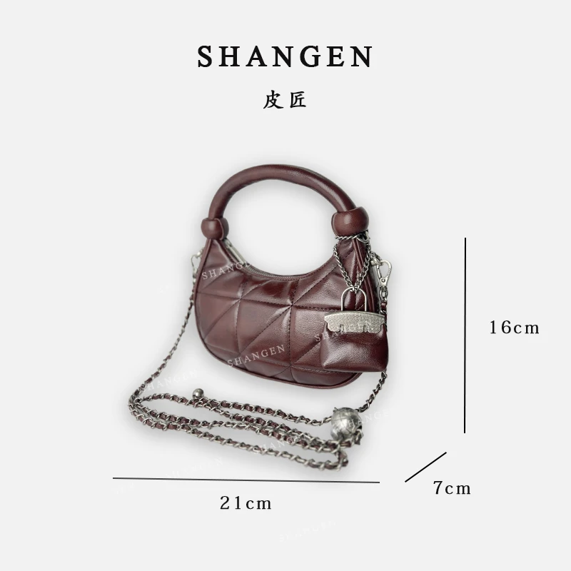 【尚恩CC】ZT-D7097-美拉棕-轻奢时尚女士新款手提月牙单肩斜挎包