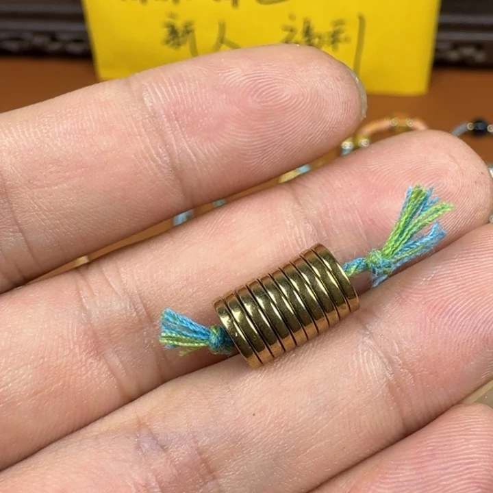 合成碳硅石铜合金文玩配饰8✖️1黑胆石
